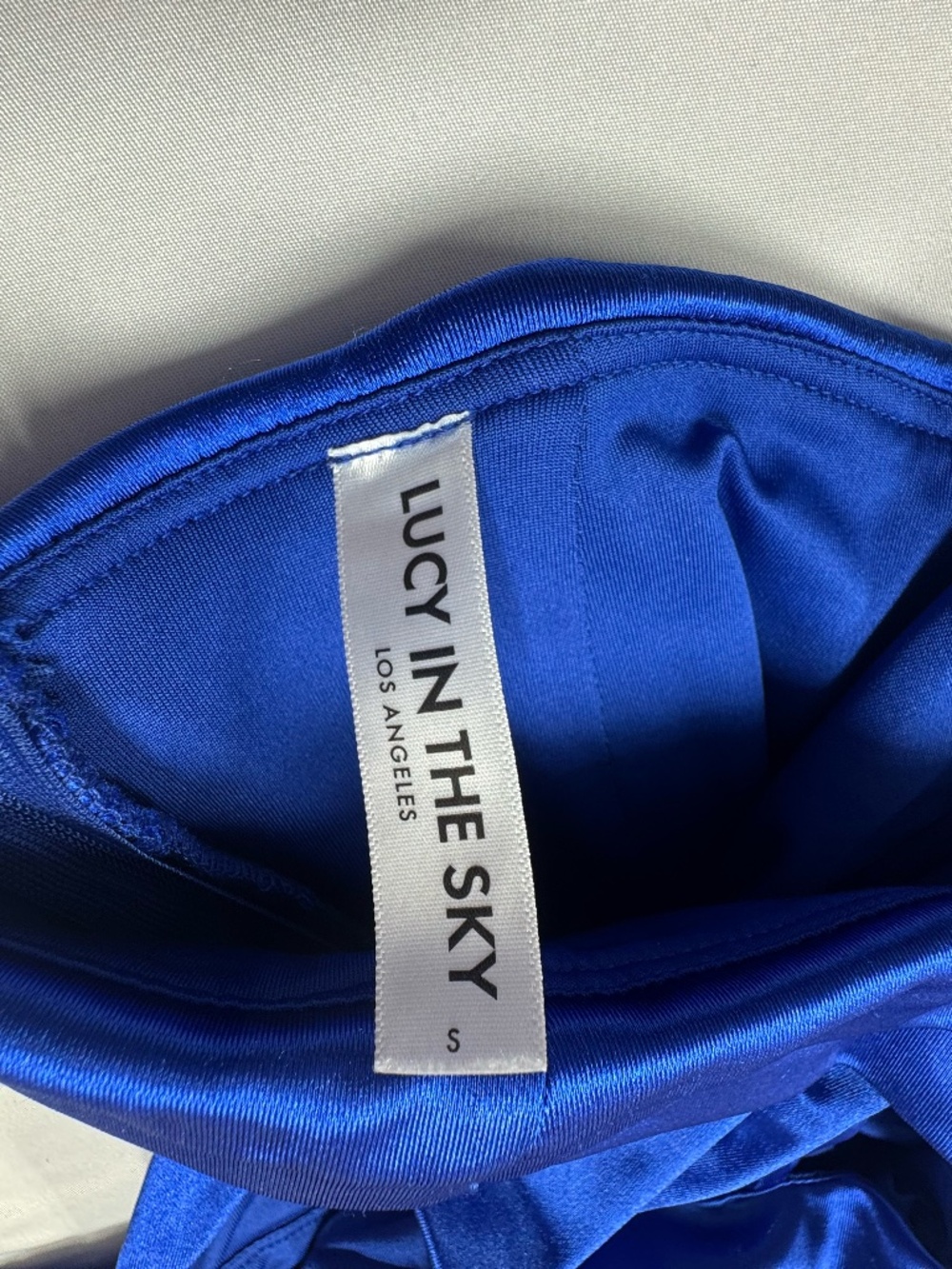 Lucy in the Sky Satin Cutout Corset Maxi in Blue - Size S - NEW Without Tag. - Picture 11 of 15